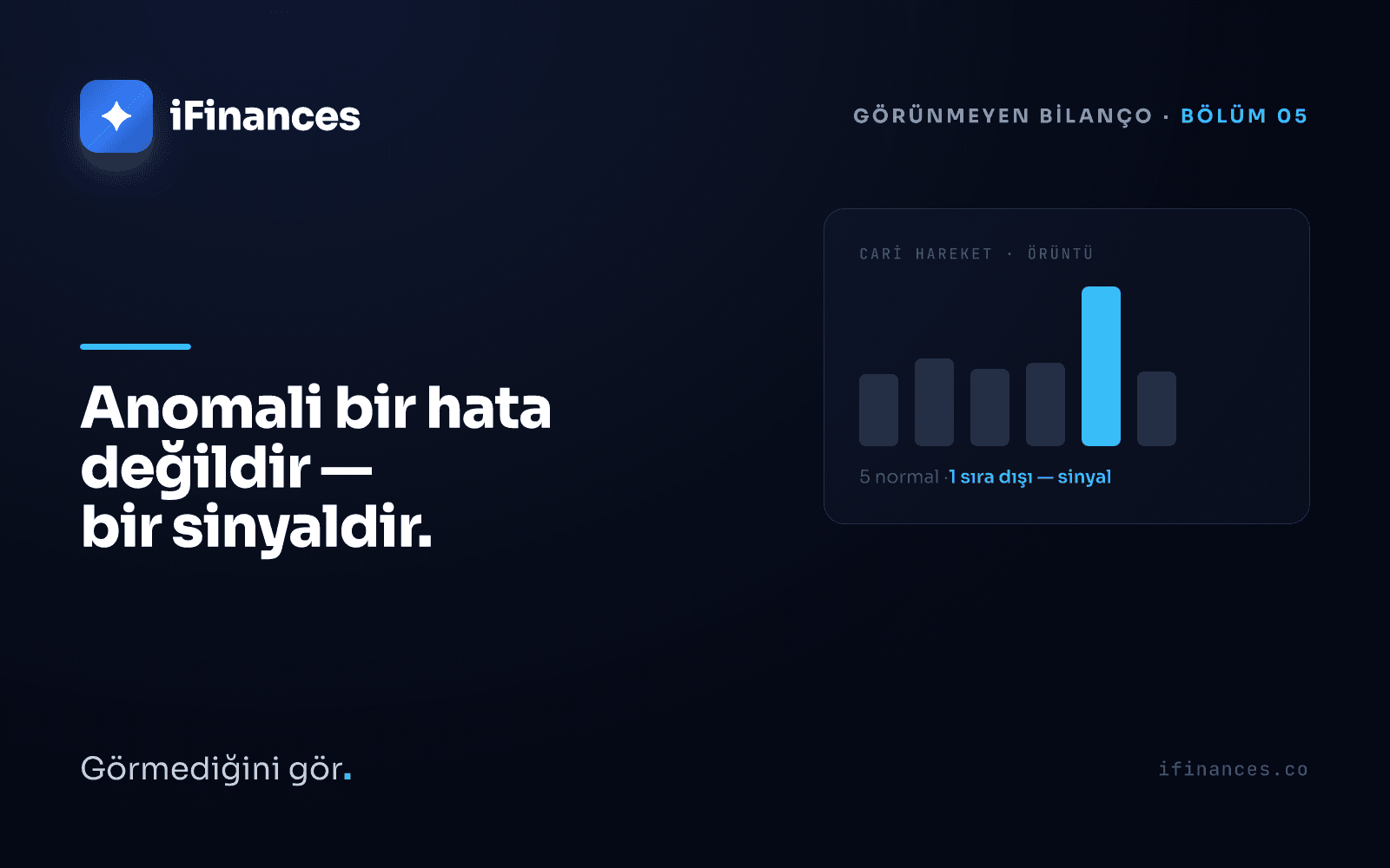 Banka ekstresinde diğerlerinden farklı, işaretlenmiş tek bir aykırı satırı gösteren finansal anomali temalı kapak görseli
