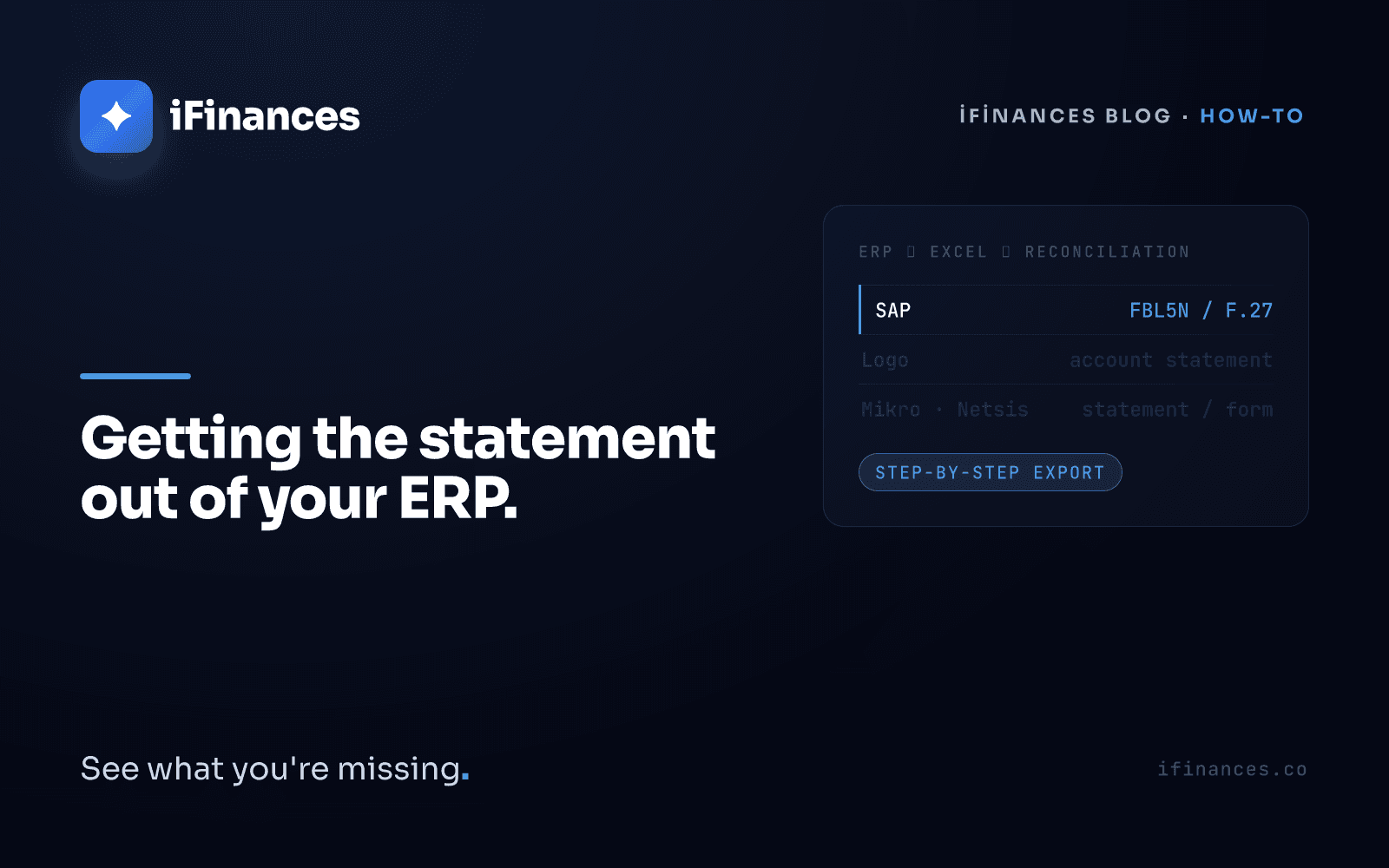 Cover image showing an ERP account statement turning into a reconciliation-ready spreadsheet